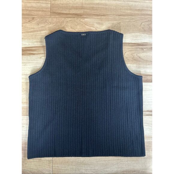 St. John Sport Ribbed Sleeveless Black Top - Picture 3 of 4